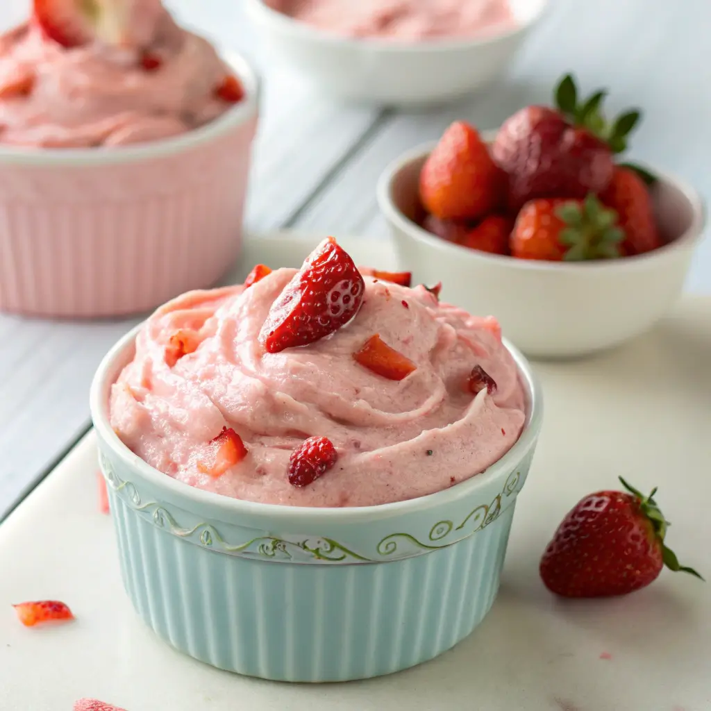 Strawberry cottage cheese Jello mousse for Weight Watchers