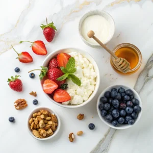No-Bake Cottage Cheese Dessert Ingredients