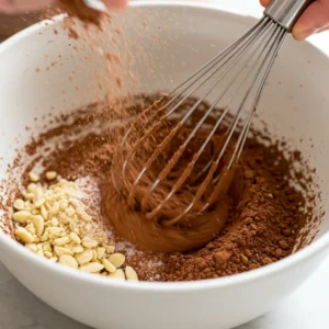 Whisking cocoa powder and almond flour for brownies